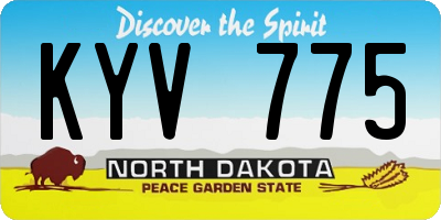 ND license plate KYV775