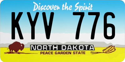 ND license plate KYV776
