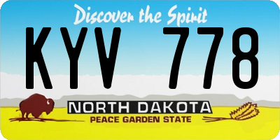 ND license plate KYV778