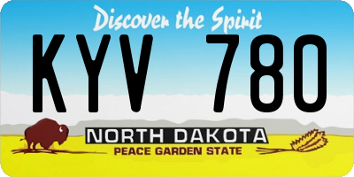 ND license plate KYV780