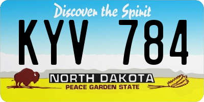 ND license plate KYV784