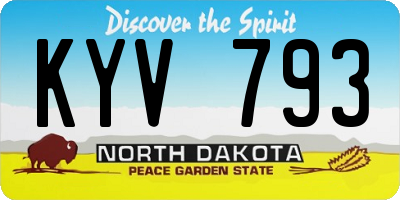 ND license plate KYV793