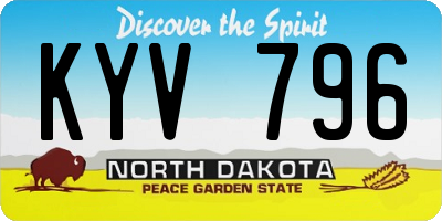 ND license plate KYV796