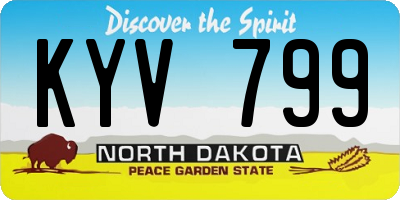 ND license plate KYV799