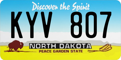 ND license plate KYV807
