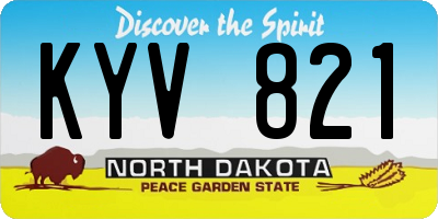 ND license plate KYV821