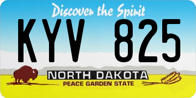 ND license plate KYV825
