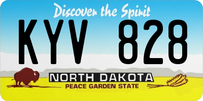 ND license plate KYV828