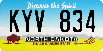 ND license plate KYV834