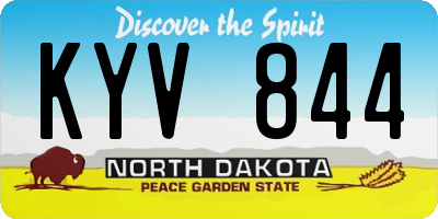 ND license plate KYV844