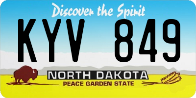 ND license plate KYV849