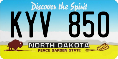 ND license plate KYV850