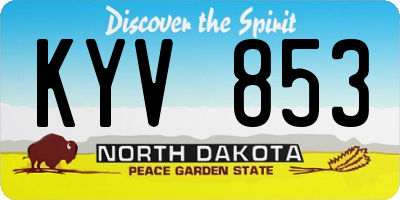 ND license plate KYV853