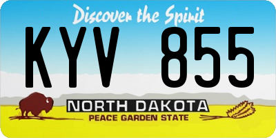 ND license plate KYV855