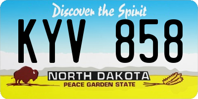 ND license plate KYV858