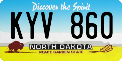 ND license plate KYV860