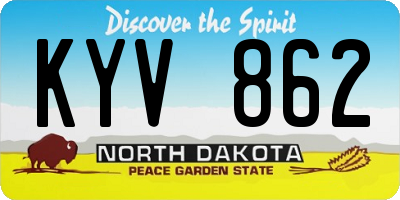 ND license plate KYV862