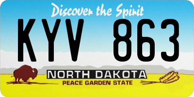ND license plate KYV863