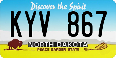 ND license plate KYV867