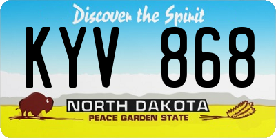 ND license plate KYV868