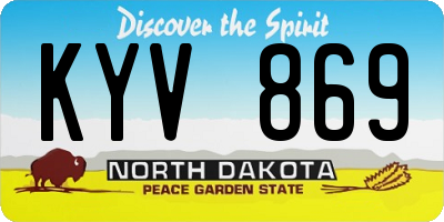 ND license plate KYV869