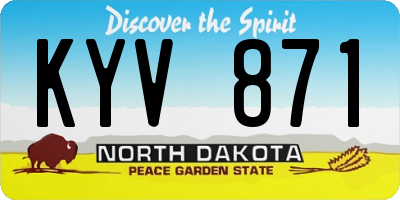 ND license plate KYV871
