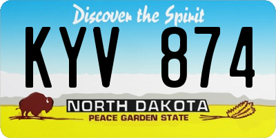 ND license plate KYV874