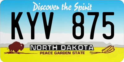 ND license plate KYV875