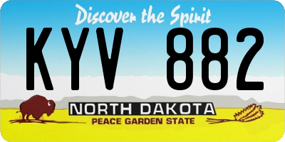 ND license plate KYV882