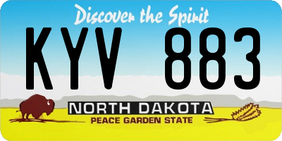 ND license plate KYV883