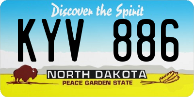 ND license plate KYV886