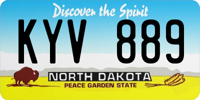 ND license plate KYV889