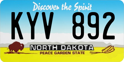 ND license plate KYV892