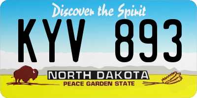 ND license plate KYV893