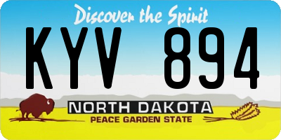 ND license plate KYV894