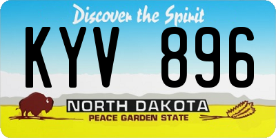 ND license plate KYV896
