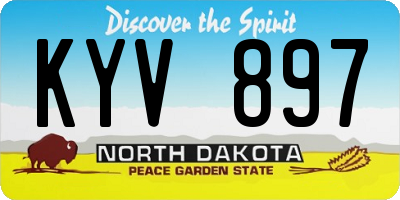 ND license plate KYV897