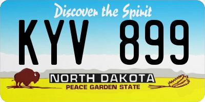 ND license plate KYV899