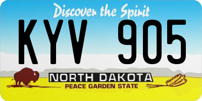 ND license plate KYV905