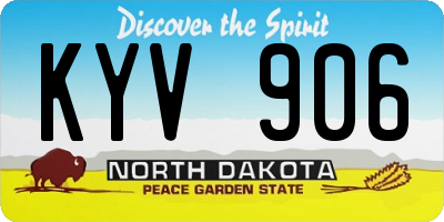 ND license plate KYV906