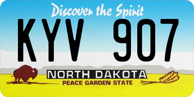 ND license plate KYV907