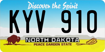 ND license plate KYV910