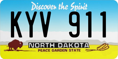ND license plate KYV911