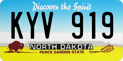ND license plate KYV919