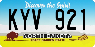 ND license plate KYV921