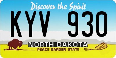 ND license plate KYV930