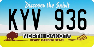 ND license plate KYV936