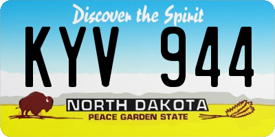 ND license plate KYV944