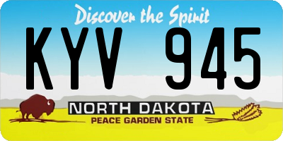 ND license plate KYV945