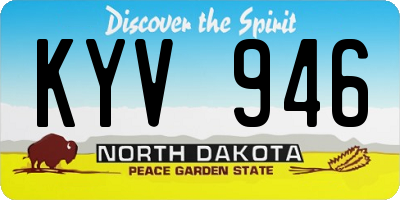 ND license plate KYV946